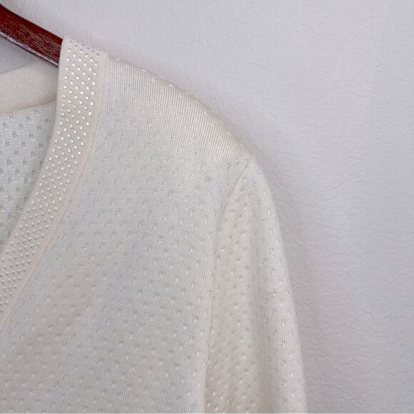 Vintage ESCADA Margaretha Ley Wool Blend Ivory Pockets Buttons Cardigan Size L - Picture 5 of 13